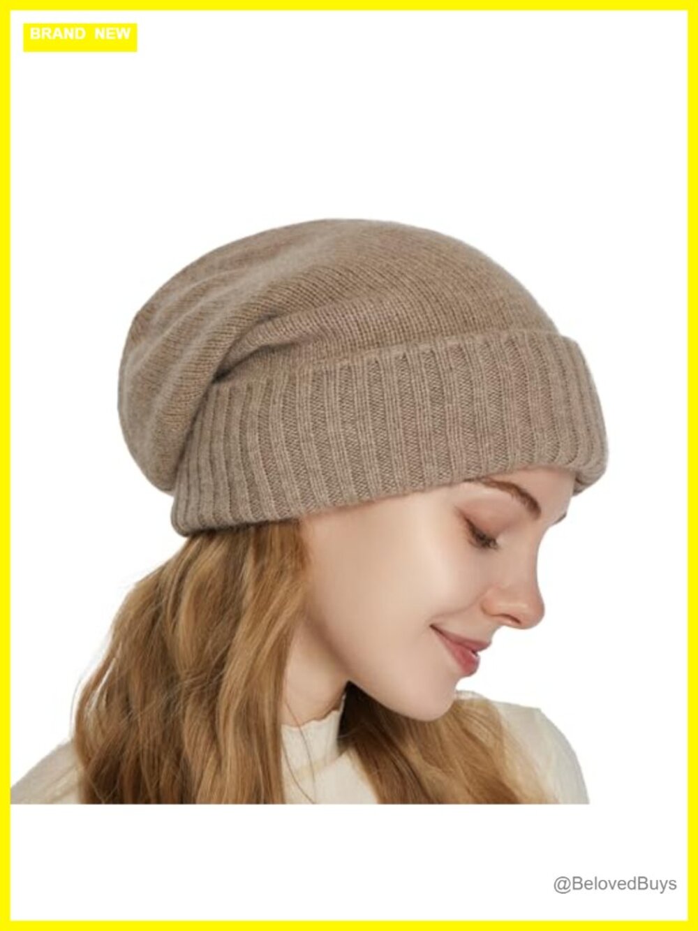 Satin Lined Beanie Women Soft Slouchy Winter Hat Ribbed Knit